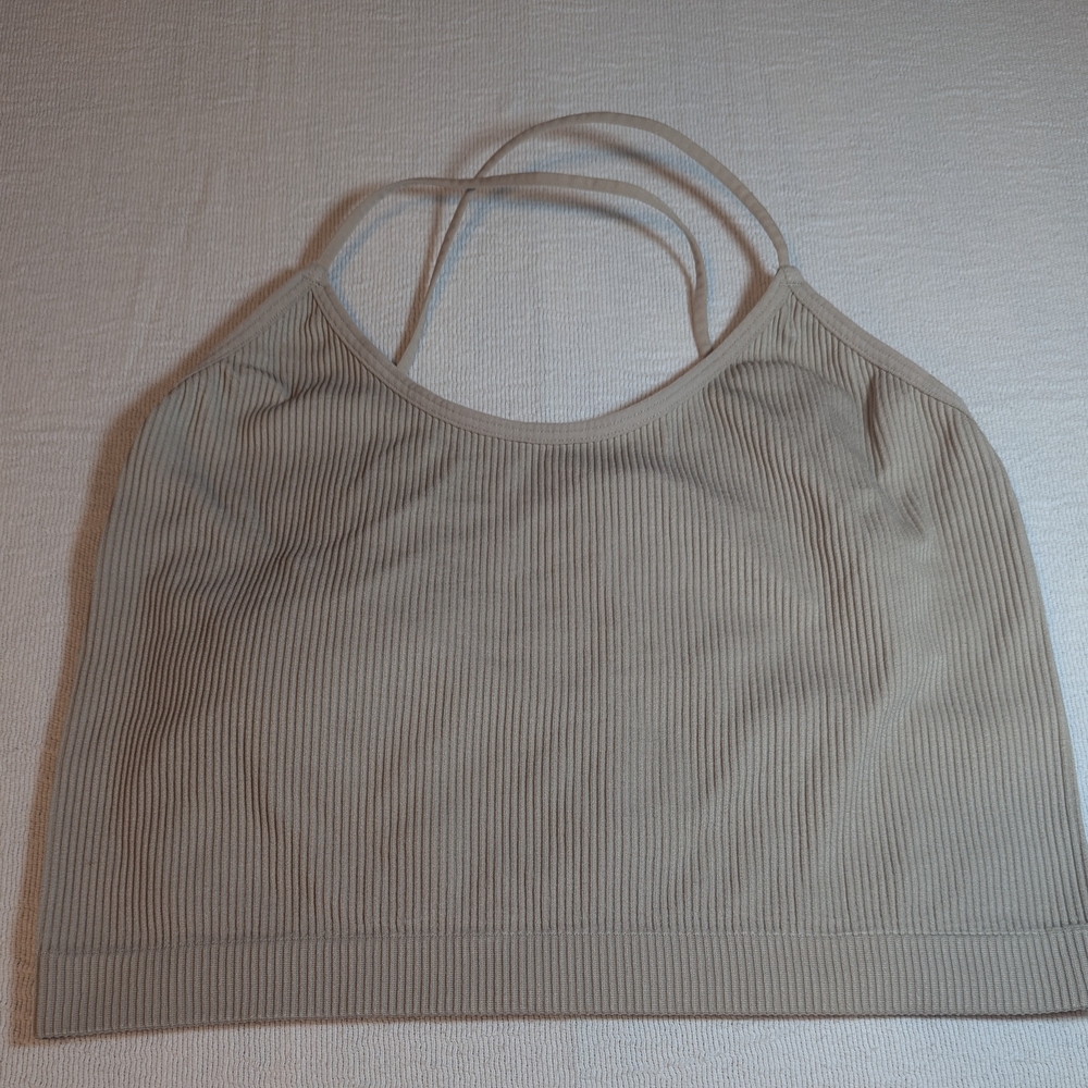 Colsie Light Tan Ribbed Crop Top